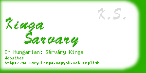 kinga sarvary business card