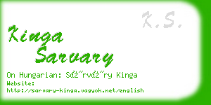 kinga sarvary business card